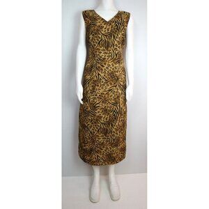 WOMEN'S ANIMAL PRINT MIDI DRESS - SAG HARBOR - SIZE 8